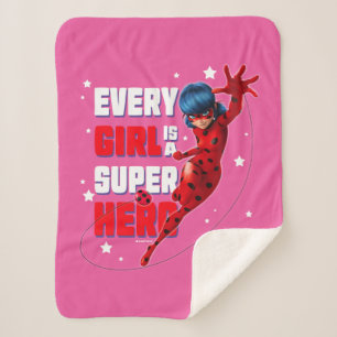 Couverture Sherpa Ladybug Every Girl est un super héros