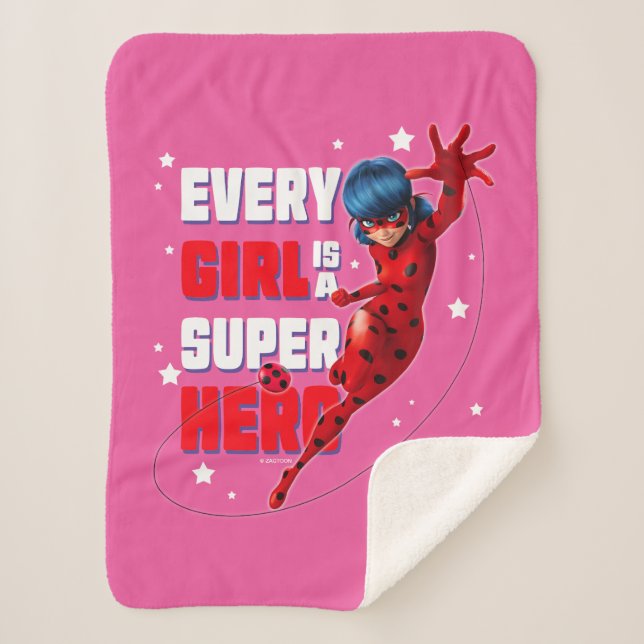 Couverture Sherpa Ladybug Every Girl est un super héros (Devant)