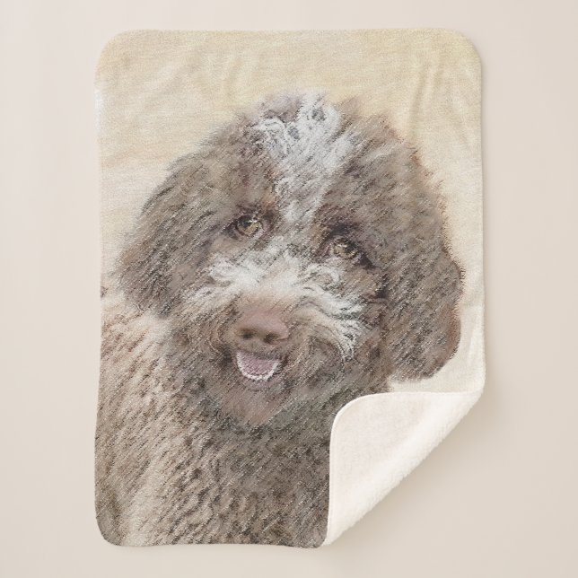 Couverture Sherpa Lagotto Romagnolo Peinture - Cute Original Chien A (Devant)