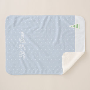 Couverture Sherpa Laisser neiger un arbre d'hiver minuscule Ice Blue