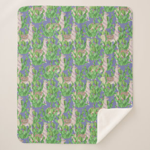 Couverture Sherpa Lama d'aquarelle et motif de Catus