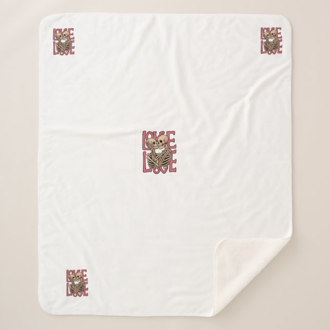 Couverture Sherpa L'amour au-delà du temps - Skeleton Embrace Art (Devant)