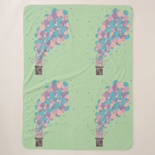 Couverture Sherpa Lapin Magicien Bulles Explosion | Magie Fantaisist (Devant)