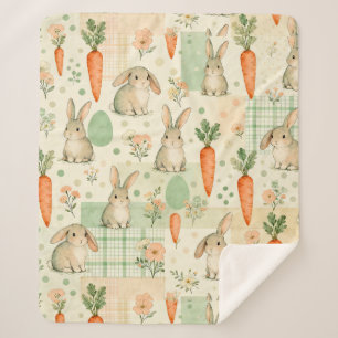 Couverture Sherpa Lapin Mignon & Motif Cottage Carotte (1)