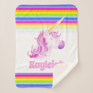 Couverture Sherpa L'arc-en-ciel fantaisie de licorne badine le nom