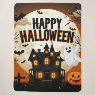 Couverture Sherpa L'art d'Halloween vintage