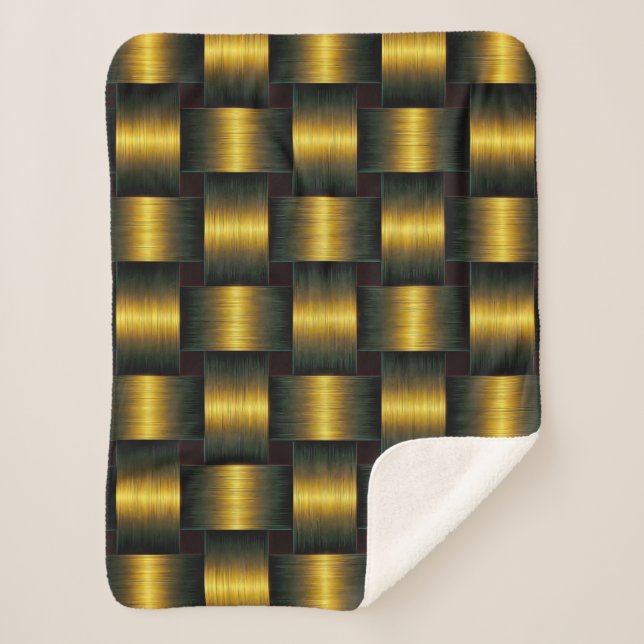 Couverture Sherpa Lattice doré (Devant)