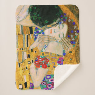 Couverture Sherpa Le Baiser de Gustav Klimt