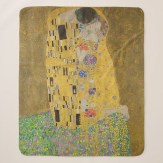 Couverture Sherpa Le Baiser, Peinture à l'huile Art Nouveau, Gustav