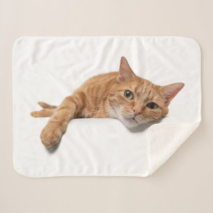 Couverture Sherpa Le Chat Orangé s'allonge