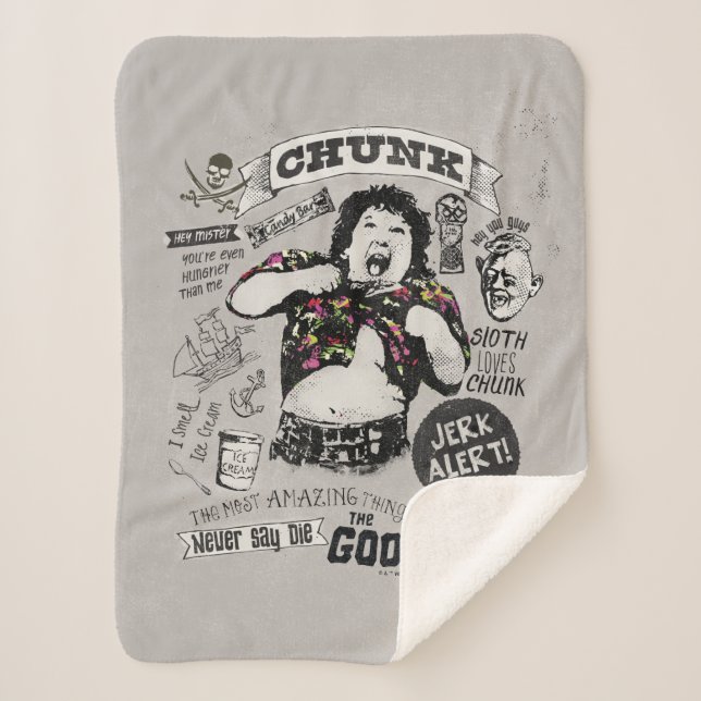 Couverture Sherpa Le Collage Retro de Goonies Chunk (Devant)