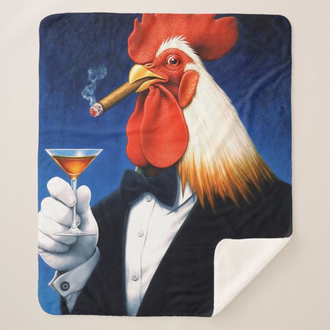 Couverture Sherpa Le coq Dapper | Funny Gentleman's Club (Devant)