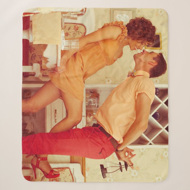 Couverture Sherpa Le couple Hipster : café vintage branché. (Devant)