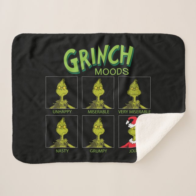 Couverture Sherpa Le Grinch | Tableau d'humeurs Édition Noël (Devant (Horizontal))