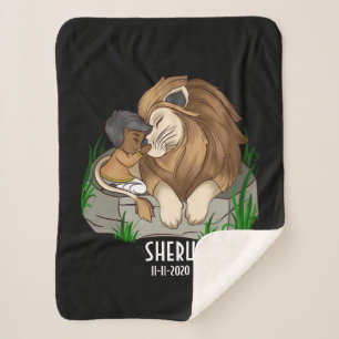 Couverture Sherpa Le jeune brun qui embrasse un lion