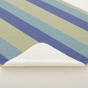 Couverture Sherpa Le kaki classique et le Motif rayé de deux bleus