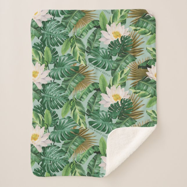 Couverture Sherpa Le Motif blanc Lotus Tropical Canopy (Devant)