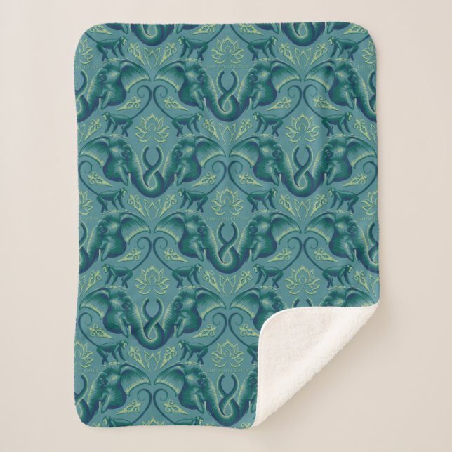 Couverture Sherpa Le Motif de Tapisserie Safari Tranquille - Le Lotu (Devant)