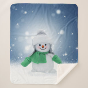 Couverture Sherpa Le personnage de bonhomme de neige de Noël adorabl