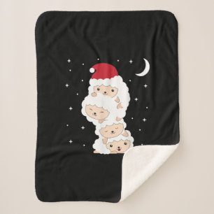 Couverture Sherpa Le poison de Santa Claus Sheep Christmas Lamb Farm