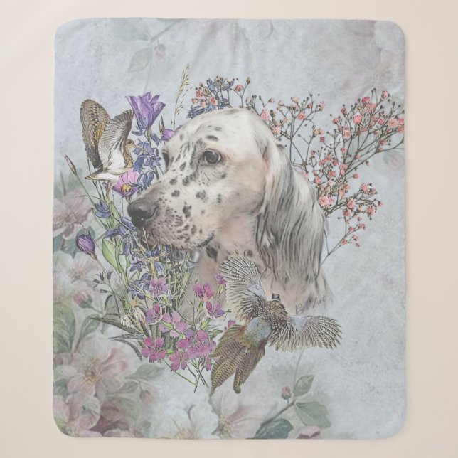 Couverture Sherpa Le portrait de Setter Anglais , art  (Devant)