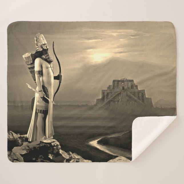 Couverture Sherpa Le roi assyrien Sherpa Blanket (Devant (Horizontal))