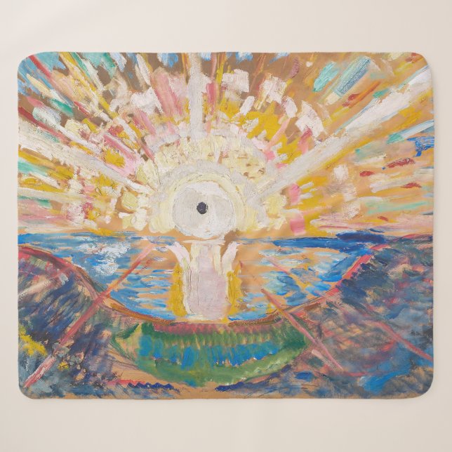 Couverture Sherpa Le Soleil | Edvard Munch | (Devant (Horizontal))