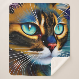 Couverture Sherpa Le visage d'un mignon Lynx pointe Siamese