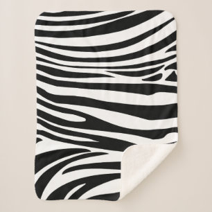 Couverture Sherpa Le zèbre tropical d'été barre le motif à la mode
