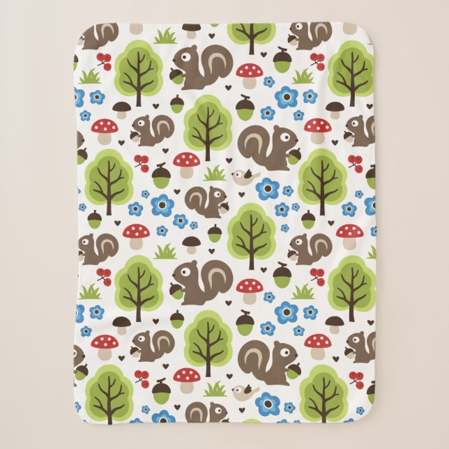 Couverture Sherpa L'écureuil dans le Motif de la forêt de chênes (Devant)