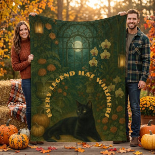 Couverture Sherpa Légende d'Halloween de chat noir victorien a des m