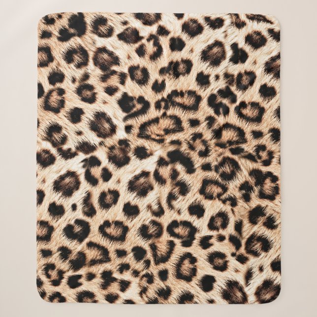 Couverture Sherpa Leopard Design Motif : Wild Elegance. (Devant)