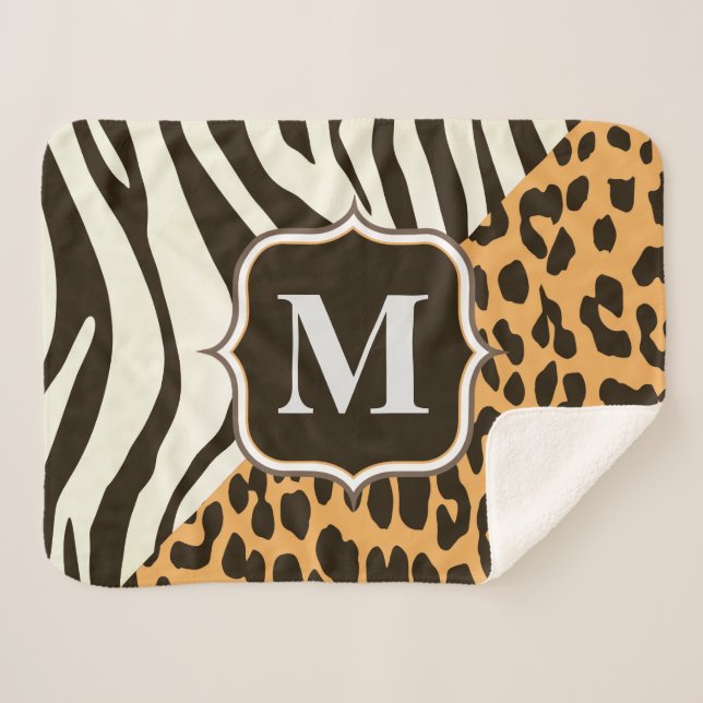 Couverture Sherpa Leopard et Zebra (Devant (Horizontal))