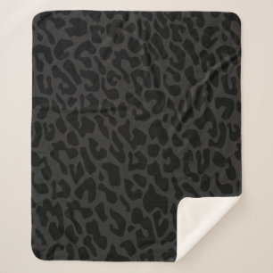Couverture Sherpa léopard noir