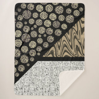Couverture Sherpa Léopard noir Abstrait en marbre