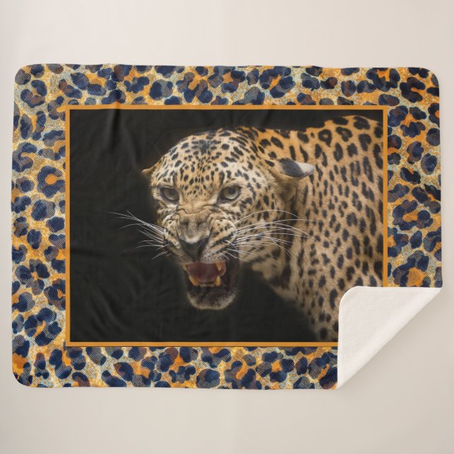 Couverture Sherpa Leopard Sherpa Blanket (Devant (Horizontal))