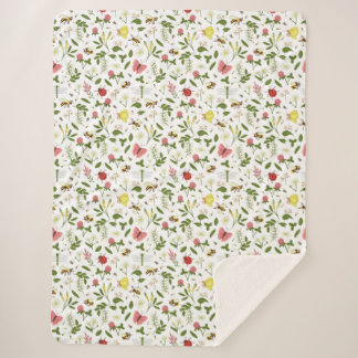 Couverture Sherpa Les abeilles Ladybugs et Butterflies