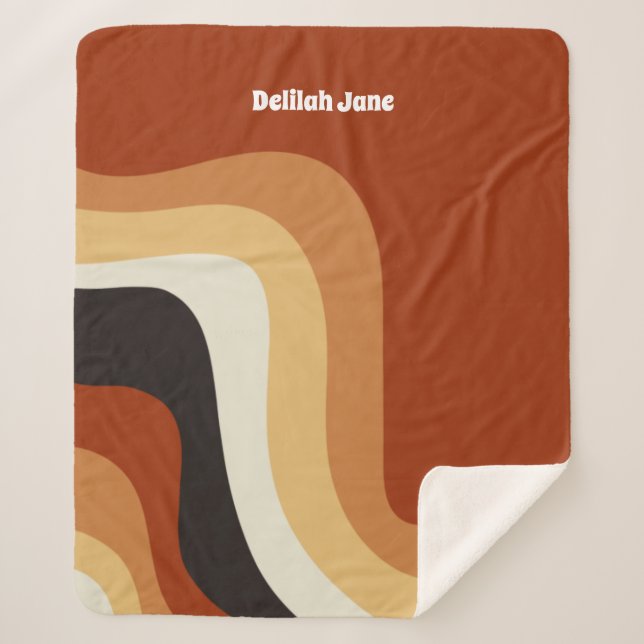 Couverture Sherpa Les années 70 Orange Super Hippie Retro Personnali (Devant)