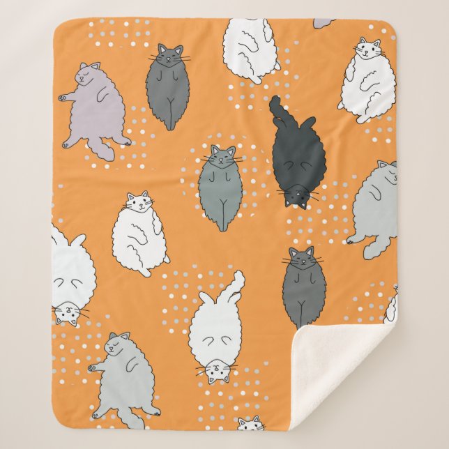 Couverture Sherpa Les chats gras et moelleux sont allongés sur le do (Devant)