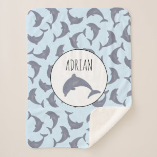 Couverture Sherpa Les dauphins dans le Motif marin