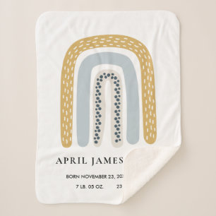 COUVERTURE SHERPA LES ENFANTS COEUR BLUSH BLUE RAINBOW BABY BIRTH ST