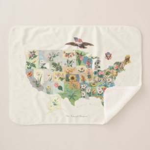 Couverture Sherpa Les Etats-Unis fleurissent la carte - notre