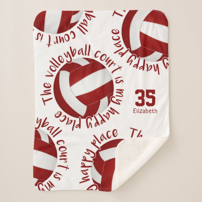 Couverture Sherpa les filles maroon blanc terrain de volley-ball lie (Devant)