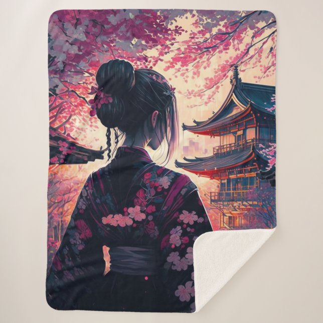 Couverture Sherpa Les Fleurs de cerisiers (Devant)