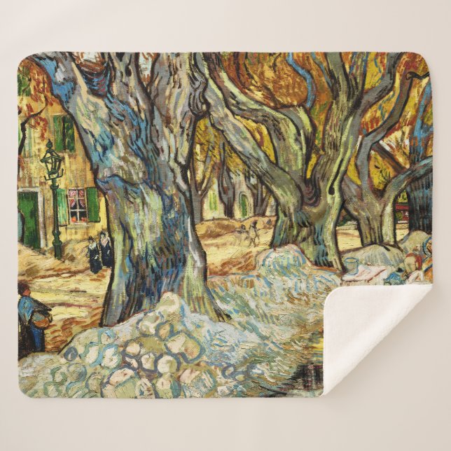 Couverture Sherpa Les Grands Platanes Par Vincent Van Gogh (Devant (Horizontal))