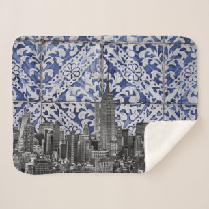 Couverture Sherpa Les gratte-ciels de New York rencontrent les carre