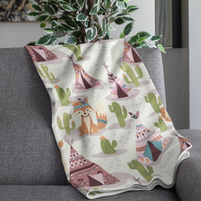 Couverture Sherpa Les Indiens tribaux de Woodland Américains Motif s (Créateur téléchargé)