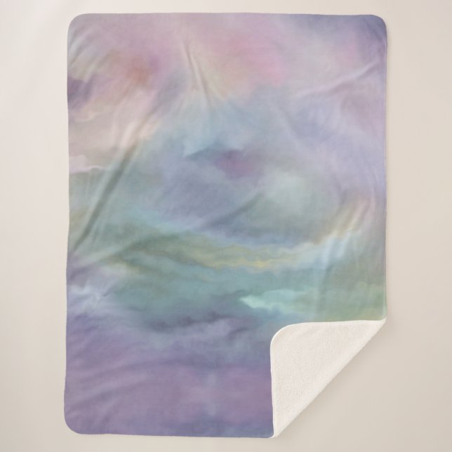 Couverture Sherpa Les Pastels Whimsical | Dreamy Muted Rainbow Mottl (Devant)
