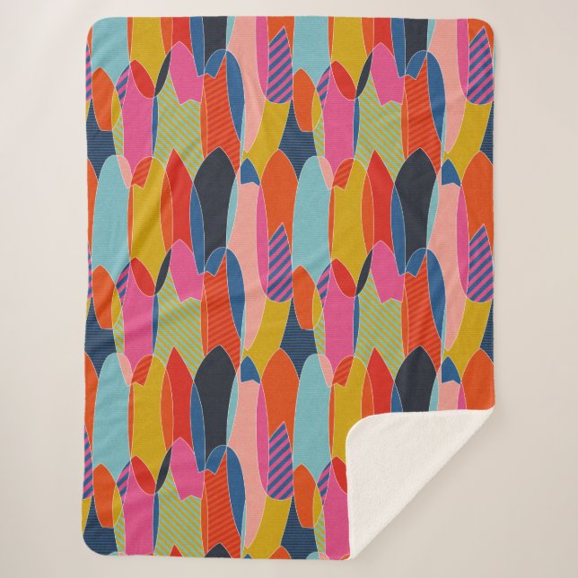 Couverture Sherpa Les planches de surf colorées (Devant)