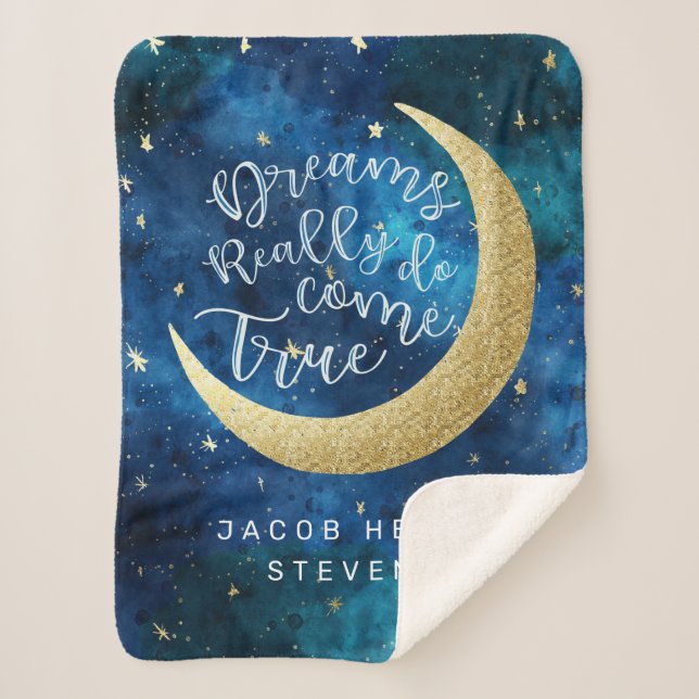 Couverture Sherpa Les rêves Vraiment Vraiment Véritable Lune & Étoil (Devant)